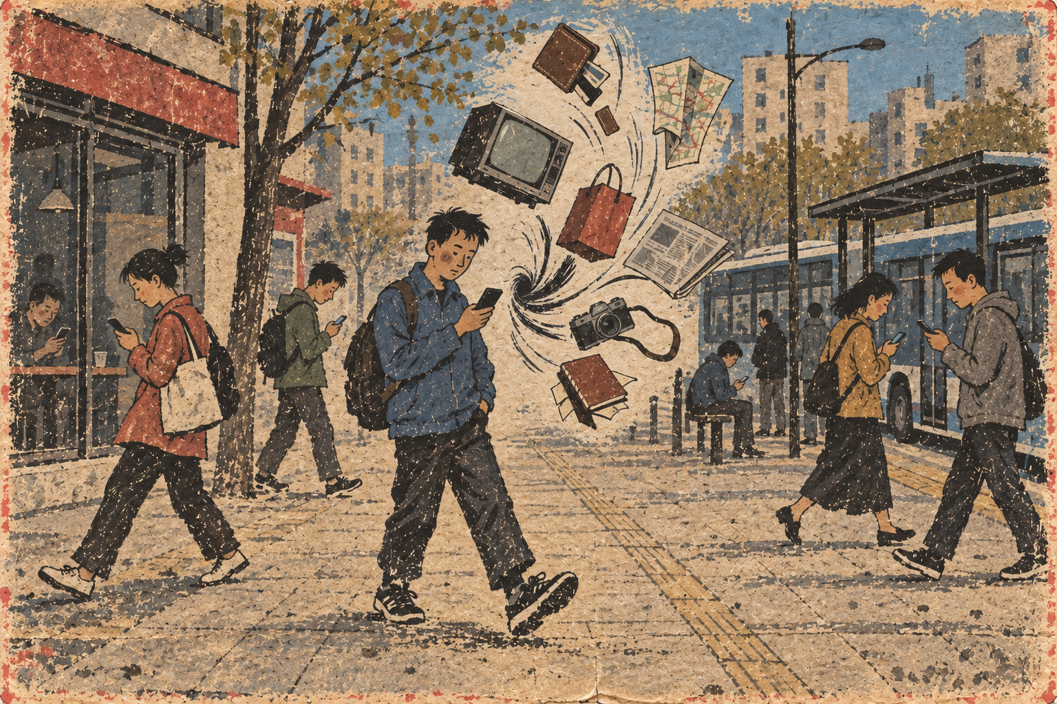 A smartphone absorbing more and more functions of everyday life around 2015