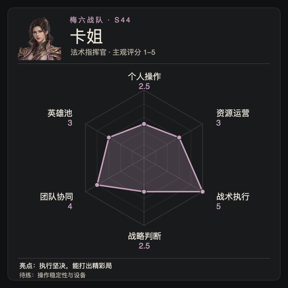 Sister Ka's individual ability radar chart