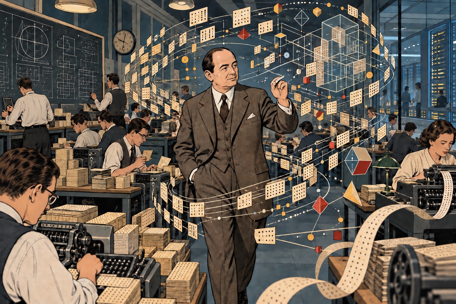 Conceptual illustration of von Neumann's computational structure